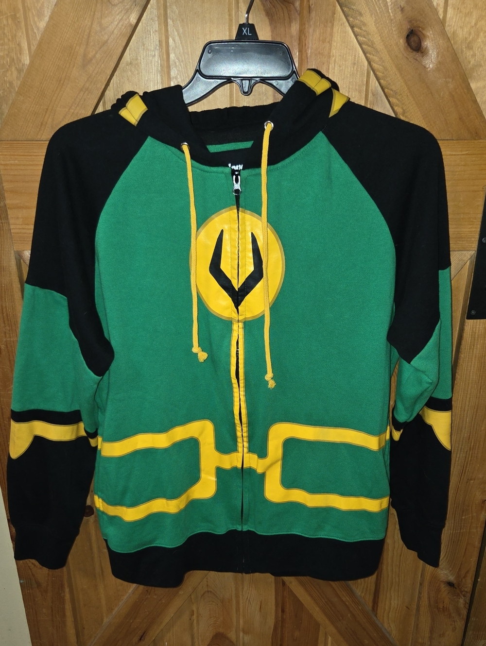 Marvel Kid Loki Symbol Adult Full Zip Hoodie..XL